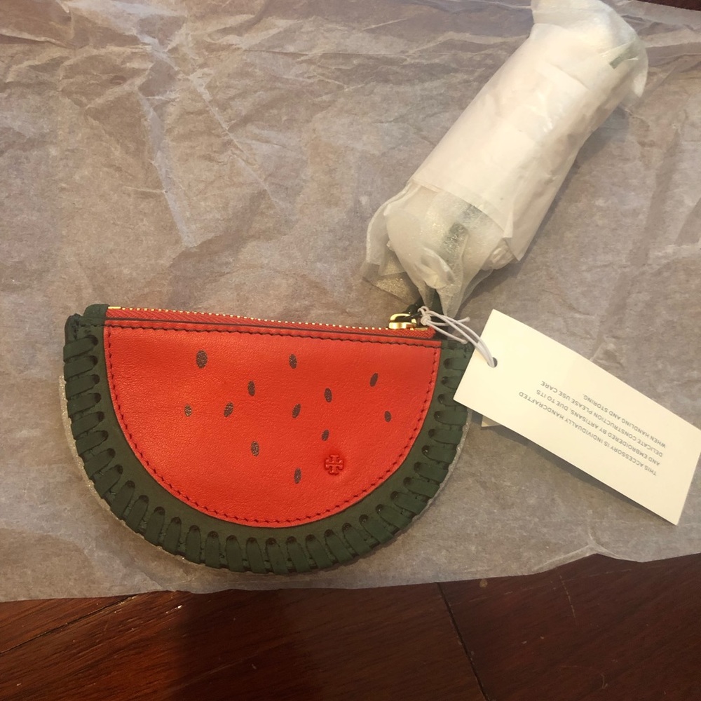 Tory Burch Watermelon Leather Coin Purse - Picture 3 of 4